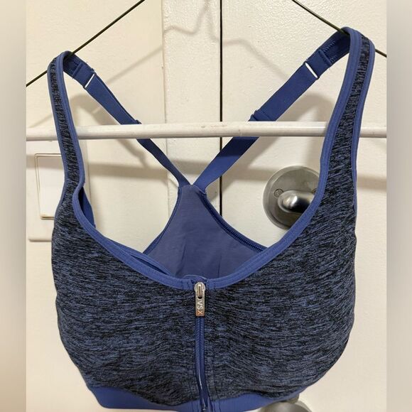 Victoria’s Secret X Knockout Sports Bra Purple/Black Zip Front. Size 34DD. - Picture 1 of 6